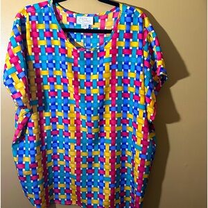 Lasting Comfort womens vintage short-sleeve blouse